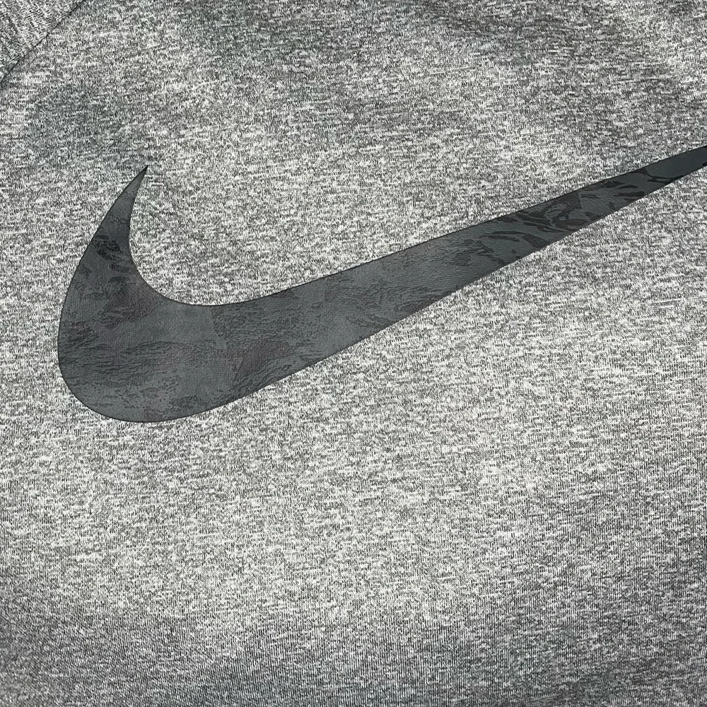 Kids XL Nike scuba neck pullover hoodie gray w/ black pattern swoosh